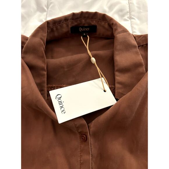 Quince Womens Vintage Wash Tencel Camp Shirt Terracotta Sleeved Size S - Picture 6 of 8